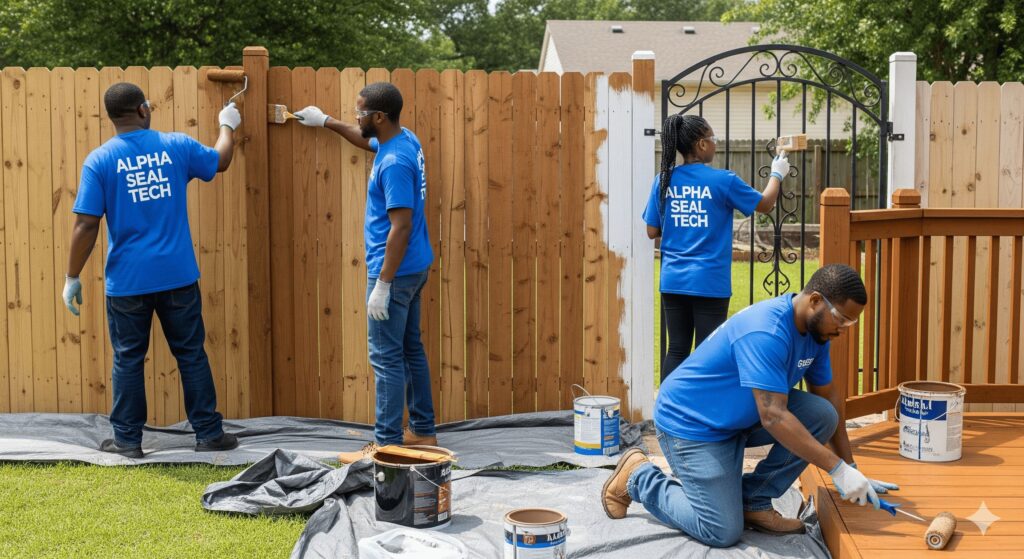 Fence, gate, and deck painting